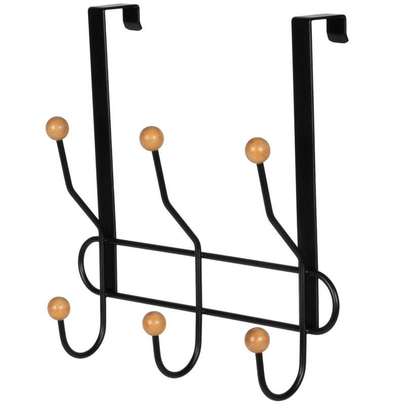 11.2" Over The Door Metal 3 Hook, Black D8T7