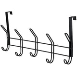 19" Over The Door Double Metal 5 Hook, Black V3F5 - product image 1