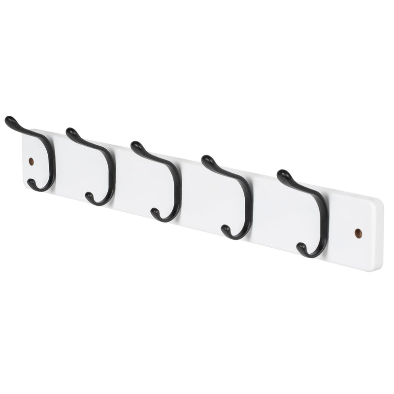 21.6" Modern Wall 5 Hook Rack, White N6U7