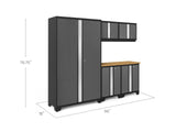 Bold 3.0 Series 24-Gauge Steel Garage Cabinetry Set with Bamboo Top, Partial Assembly, 96-in x 18-in x 72-in, 6-pc W6E6 - product image 3
