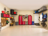 Bold 3.0 Series All-in-One Lockable Steel Garage Cabinetry Set with Bamboo Top, Black/Red, 48-in x 18-in x 76.75-in, 5-pc P2W5 - product image 3