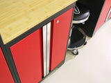 Bold 3.0 Series All-in-One Lockable Steel Garage Cabinetry Set with Bamboo Top, Black/Red, 48-in x 18-in x 76.75-in, 5-pc P2W5 - product image 4