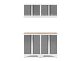 Bold 3.0 Series All-in-One Lockable Steel Garage Cabinetry Set with Bamboo Top, White/Platinum, 48-in x 18-in x 76.75-in, 5-pc Z5Y2 - product image 1