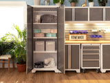 Bold 3.0 Series All-in-One Lockable Steel Garage Cabinetry Set with Bamboo Top, White/Platinum, 48-in x 18-in x 76.75-in, 5-pc Z5Y2 - product image 3