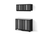 Bold 3.0 Series All-in-One Lockable Steel Garage Cabinetry Set with Stainless Steel Top, Black/Grey, 48-in x 18-in x 76.75-in, 5-pc O2Q7 - product image 1
