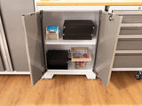 Bold 3.0 Series All-in-One Lockable Steel Garage Cabinetry Set with Stainless Steel Top, White/Platinum, 48-in x 18-in x 76.75-in, 5-pc U3K6 - product image 3