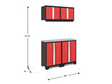 Bold 3.0 Series All-in-One Lockable Steel Garage Cabinetry Set with Stainless Steel Top, Black/Red, 48-in x 18-in x 76.75-in, 5-pc U4C5 - product image 2
