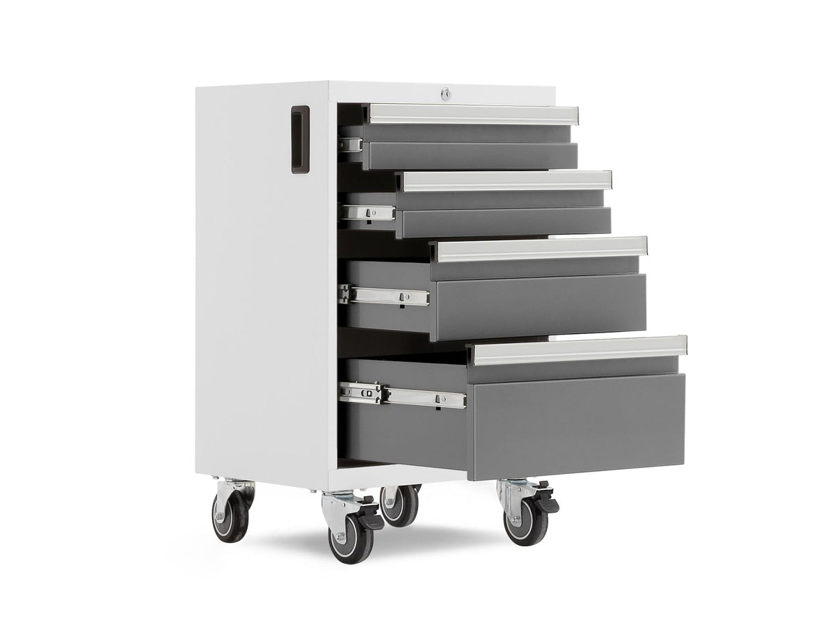 Bold 3.0 Series Lockable 4-Drawer Rolling Tool Cabinet, Fully-Welded, 600-lb Capacity, White/Platinum, 21-in Y8V9 - product image 2