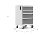 Bold 3.0 Series Lockable 4-Drawer Rolling Tool Cabinet, Fully-Welded, 600-lb Capacity, White/Platinum, 21-in Y8V9 - product image 3