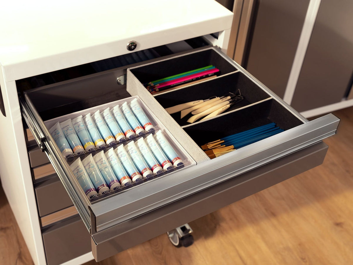 Bold 3.0 Series Lockable 4-Drawer Rolling Tool Cabinet, Fully-Welded, 600-lb Capacity, White/Platinum, 21-in Y8V9 - product image 5