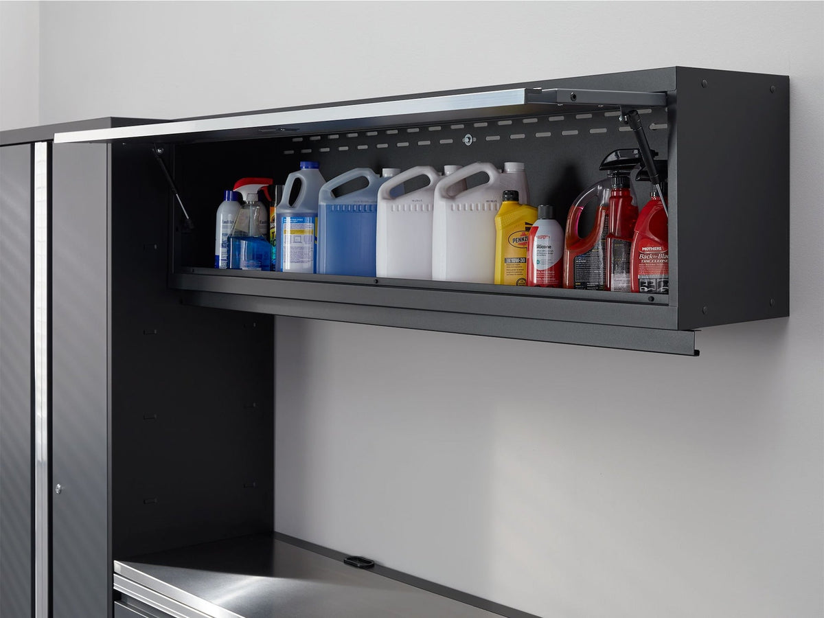 Bold 3.0 Series Lockable Steel Garage Cabinetry Set with Stainless Steel Top, Grey, 120-in x 18-in x 72-in, 5-pc M1Y0 - product image 3