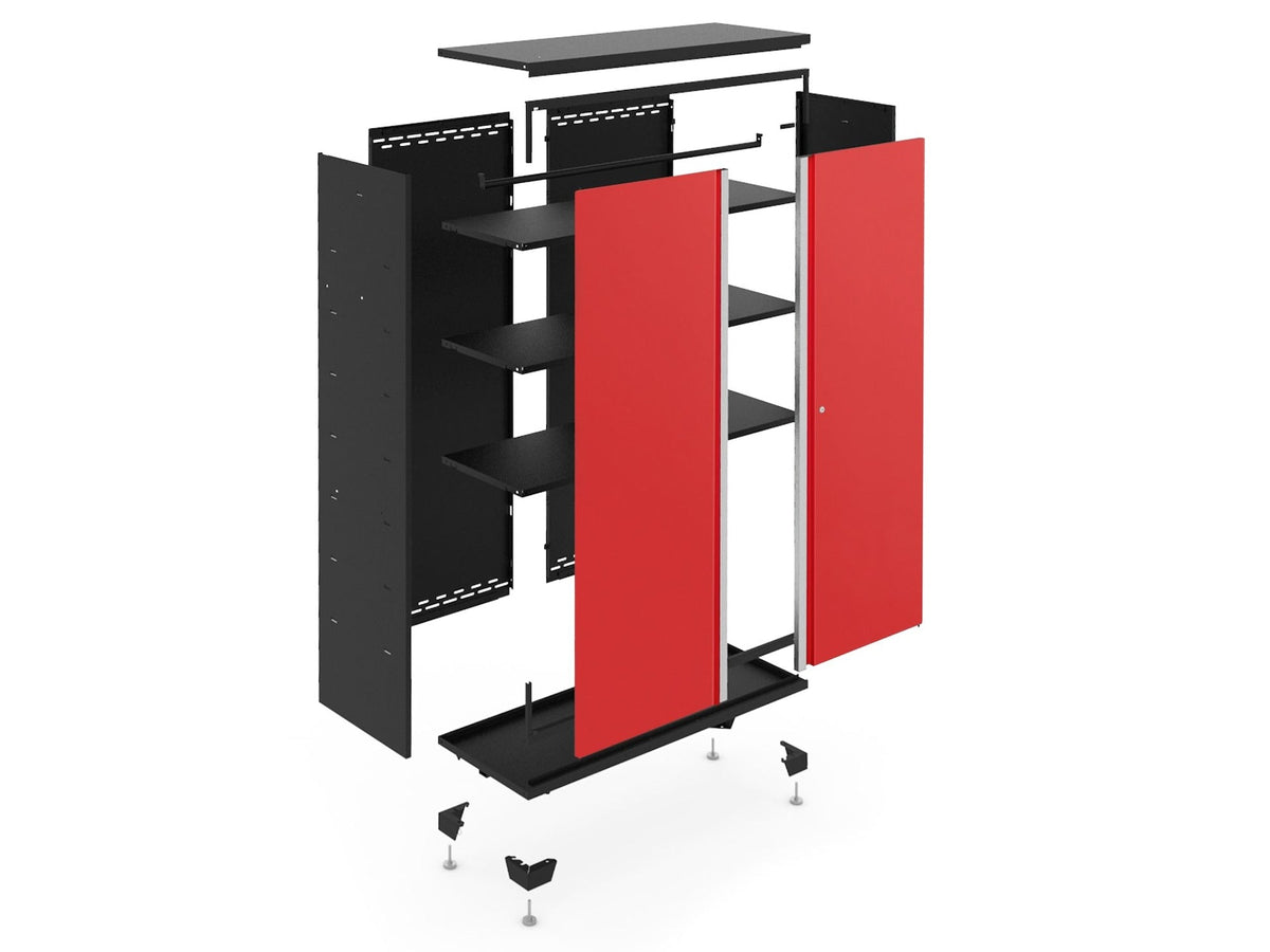 Bold Series 24-Gauge Steel RTA Storage Locker with 3 Shelves, Black/Red, 30-in R7H2 - product image 1