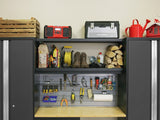 Bold Series Lockable 24-Gauge Steel Garage Cabinetry Set with Bamboo Top, Black/Grey, 48-in x 18-in x 76.75-in, 5-pc U7L2 - product image 3