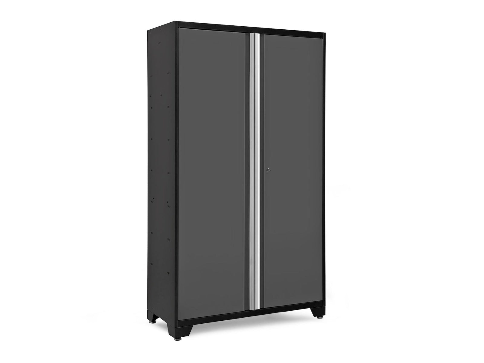 Bold Series Lockable 24-Gauge Steel RTA Storage Locker with 3 Shelves, Grey/Black, 48-in I5A3 - product image 1
