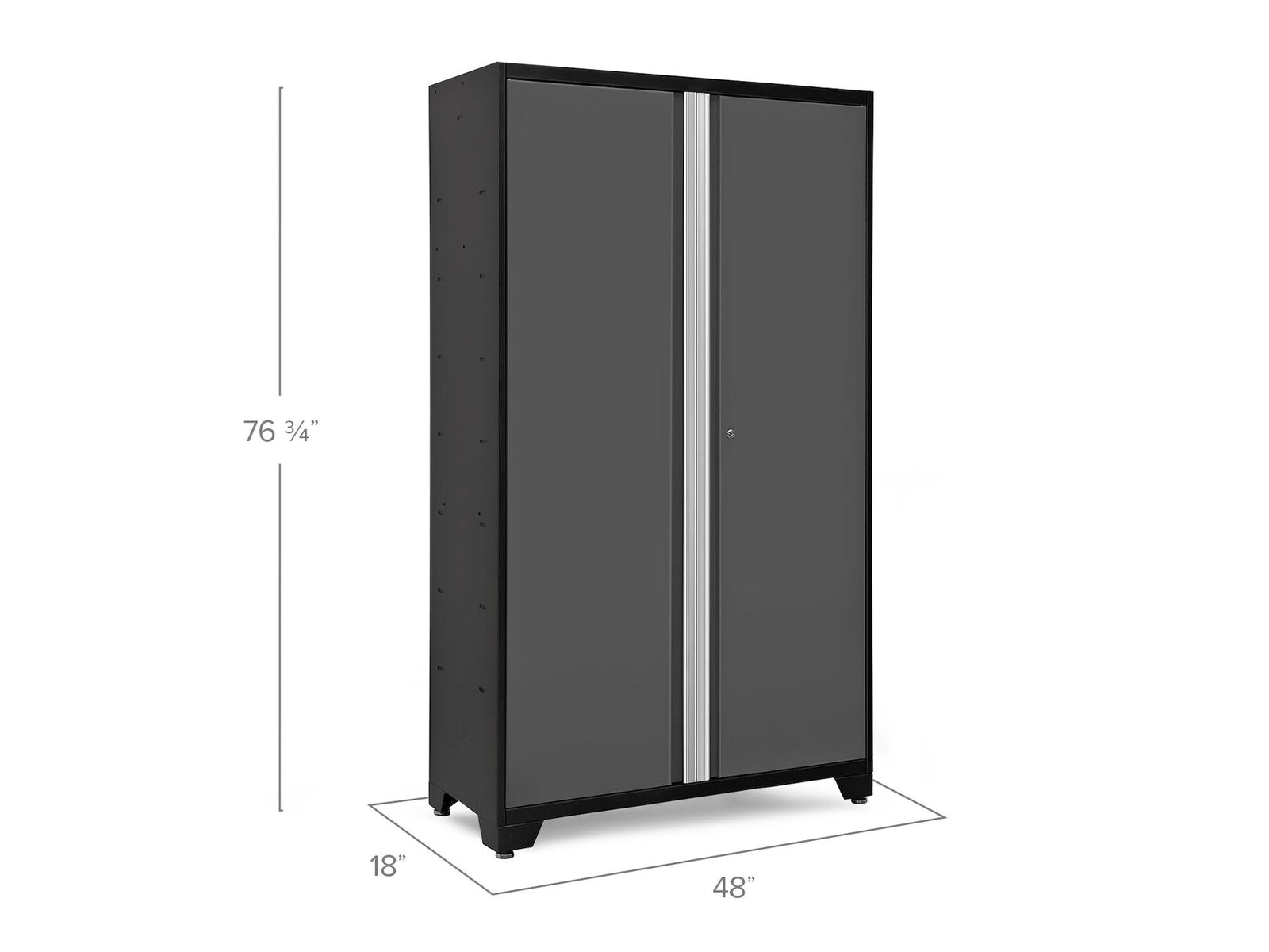 Bold Series Lockable 24-Gauge Steel RTA Storage Locker with 3 Shelves, Grey/Black, 48-in I5A3 - product image 4