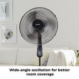 Oscillating Pedestal/Stand Fan with Remote Control, 3-Speed, Black, 18-in N0N8 - product image 6