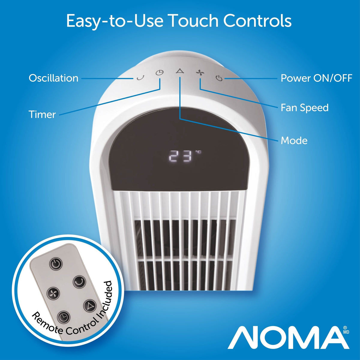 Oscillating Tower Fan, Remote Control, 3-Speed, White, 45-in W3C4 - product image 5