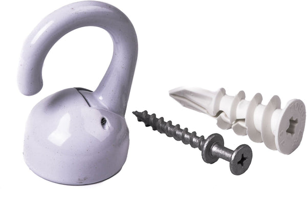Elephant Ceiling Hook, 360 Swivels, Tool-Free, 100-lb Capacity, White A9H5