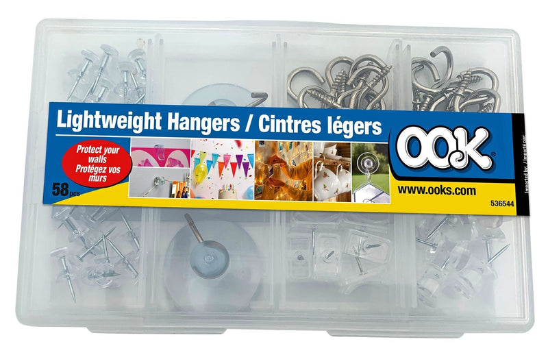 Lightweight Wall Hanger Assorted Kit, 58-pk V0D7