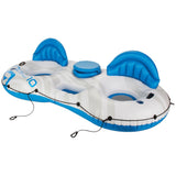 Inflatable Lake Connectable Tube, 2-Person, White/Blue L2D3 - product image 1