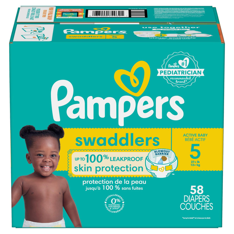 Swaddler Size 5 Leak-Free Baby Diapers, 55-pc R3Z3