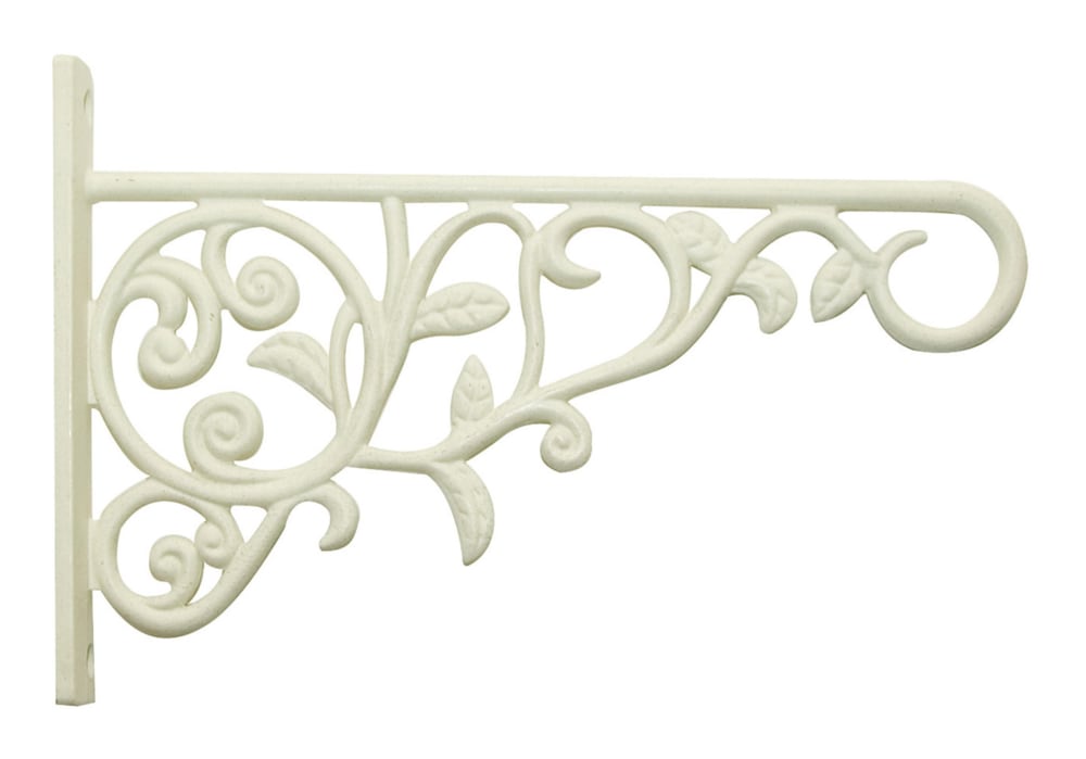 Decorative Wall Steel Plant Scroll Hook/Bracket For Hanging Basket Planters, White N1F8 - product image 1