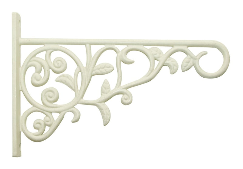Decorative Wall Steel Plant Scroll Hook/Bracket For Hanging Basket Planters, White N1F8