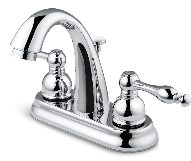 Double Handle Curved Spout 4-in Centreset Bathroom Sink Faucet, Chrome H4N0