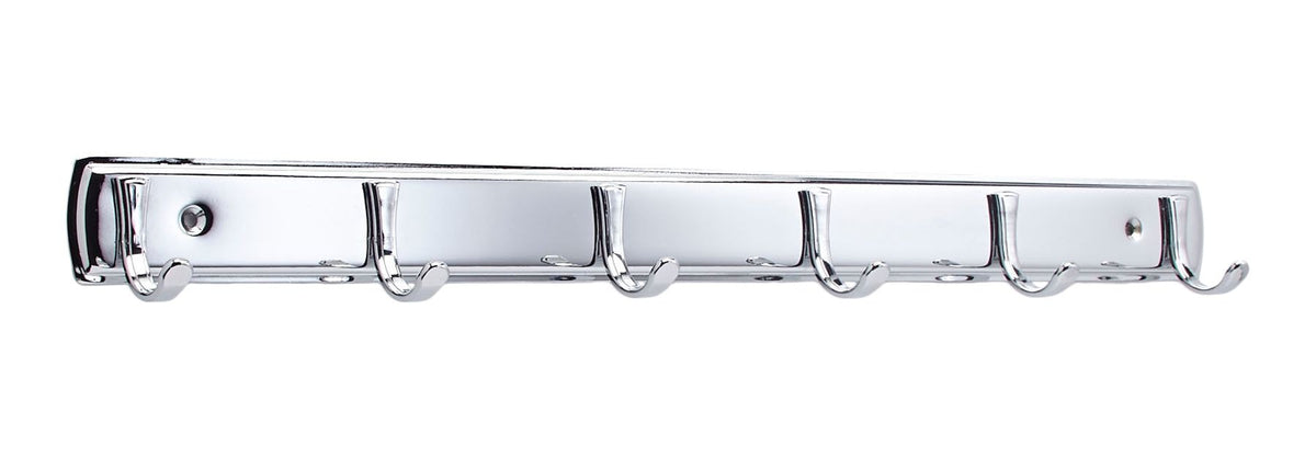 Stainless Steel 6-Hook Rail, Chrome, 19-in J1D7 - product image 1