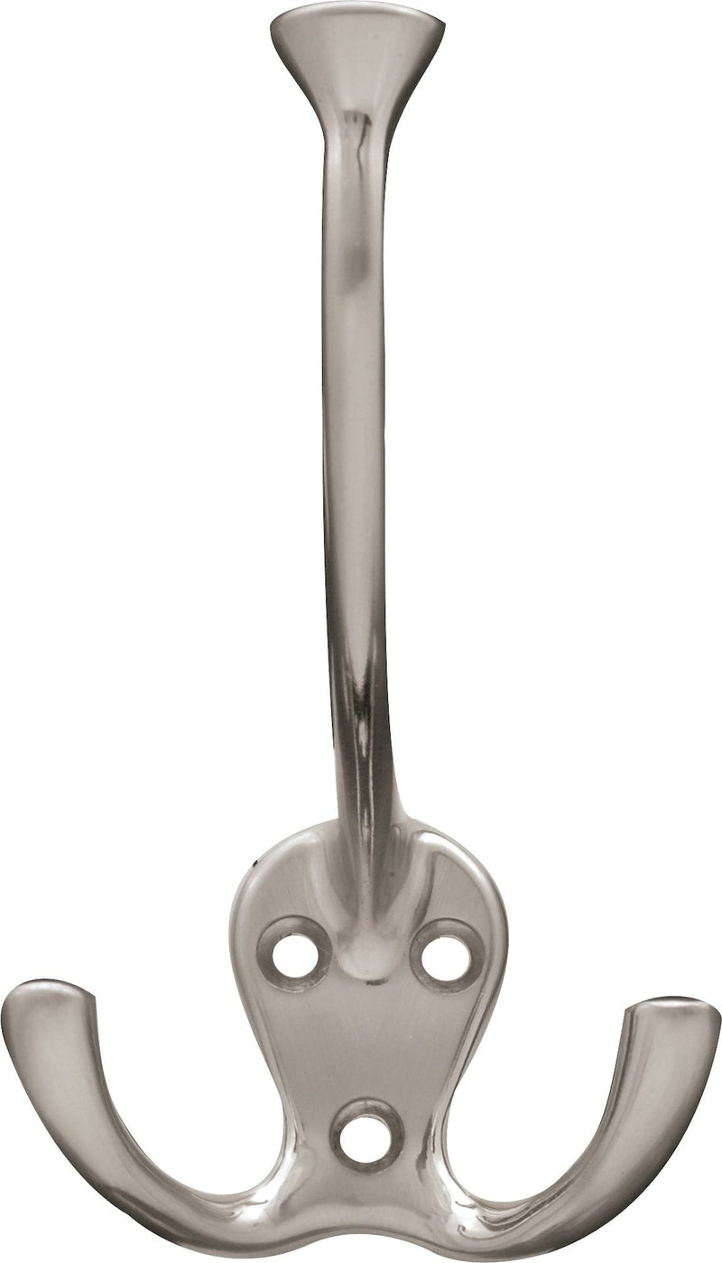 Stainless Steel Single Tri-Hooks, Satin Nickel, 3-pk U1R1