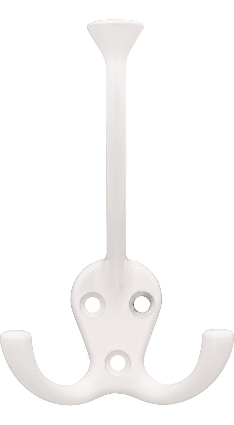 Stainless Steel Single Tri-Hooks, White, 3-pk T9S5