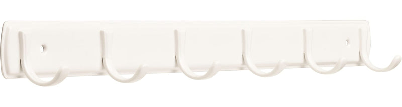 Steel 6-Hook Rail, White, 19-in K7L7