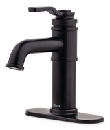 Breckenridge Single Handle High Arc Bathroom Sink Faucet, Push & Seal Drain, WaterSense Certified, Black S7U4 - product image 1