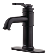 Breckenridge Single Handle High Arc Bathroom Sink Faucet, Push & Seal Drain, WaterSense Certified, Black S7U4 - product image 2