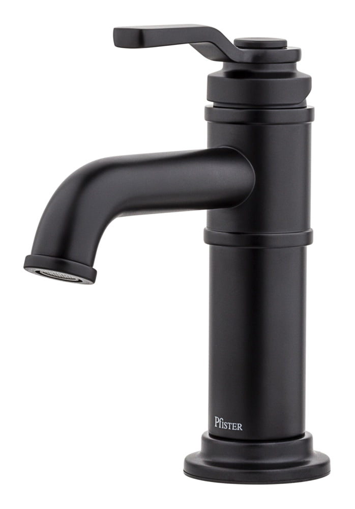 Breckenridge Single Handle High Arc Bathroom Sink Faucet, Push & Seal Drain, WaterSense Certified, Black S7U4 - product image 3