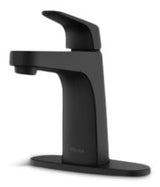 Matlock Single Handle High Arc Single Hole 4-in Centreset Bathroom Sink Faucet, Push & Seal Drain, Matte Black C6X4 - product image 1