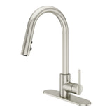 Modern Pull-Down Kitchen Faucet, Stainless Steel H0A2 - product image 1