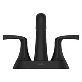 Rancho Double Handle 4-in Centreset Bathroom Sink Faucet Push & Seal Drain, WaterSense Certified, Matte Black A5D5 - product image 6