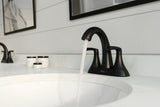 Rancho Double Handle 4-in Centreset Bathroom Sink Faucet Push & Seal Drain, WaterSense Certified, Matte Black A5D5 - product image 8