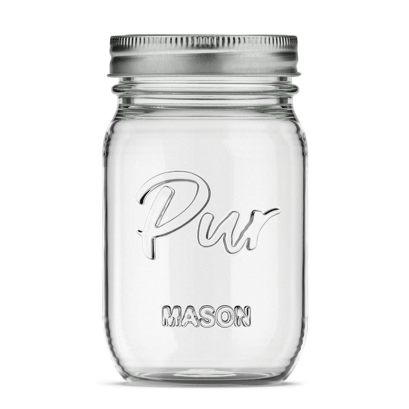 Mason Regular Mouth Glass Jar with Lid & Band, 16-oz/473-mL, 12-pk I6S4