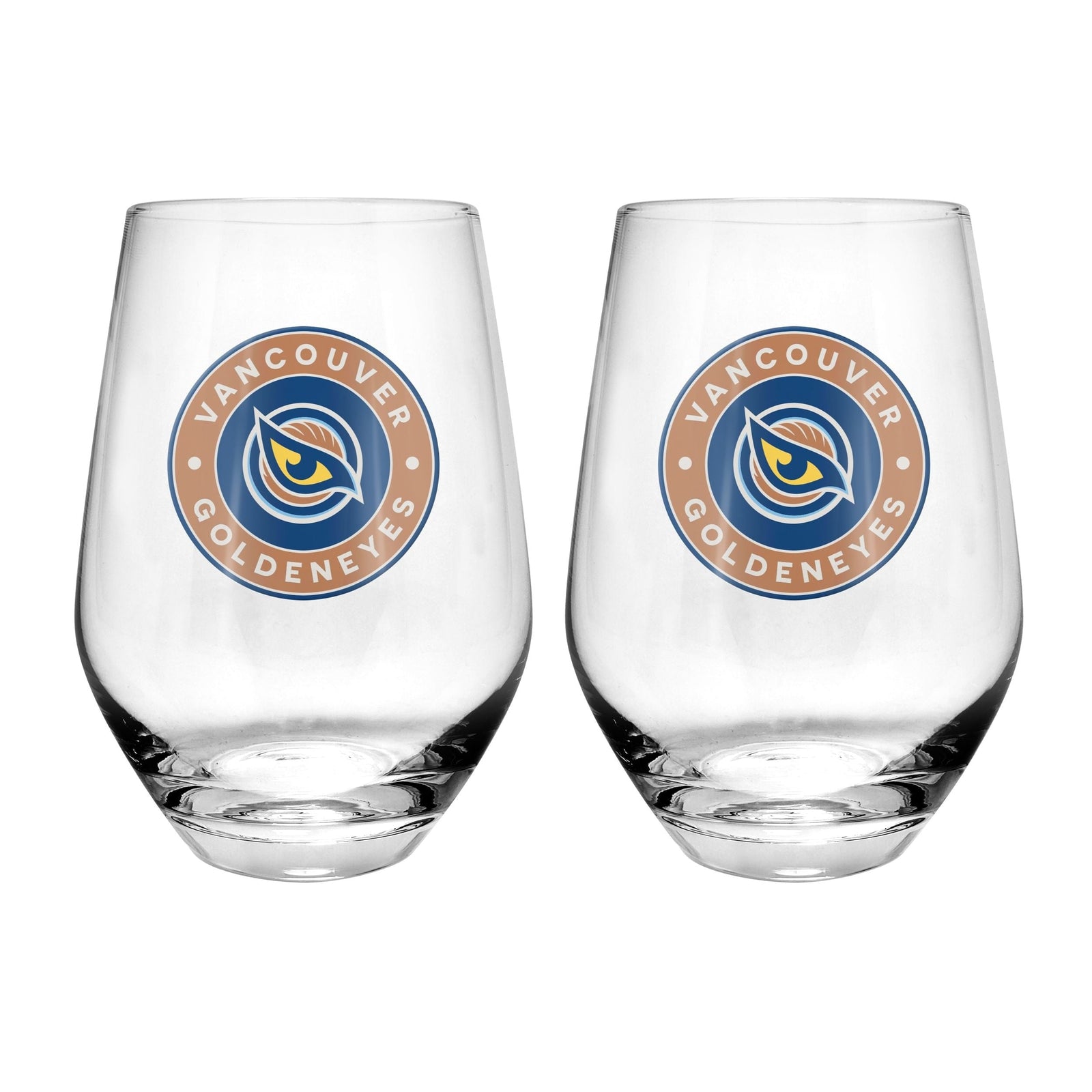 Vancouver Goldeneyes Stemless Wine Glass, 19-oz, 2-pk M0Q4 - product image 1