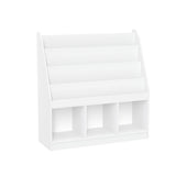 Home Kids' Playroom Bookrack with 3 Toy Organizer Cubbies & 4 Book Shelves, White B2W2 - product image 1