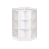Home Kids' Playroom Corner Cabinet with 6 Toy Storage Cubbies & 3 Shelves, White D9E8 - product image 1