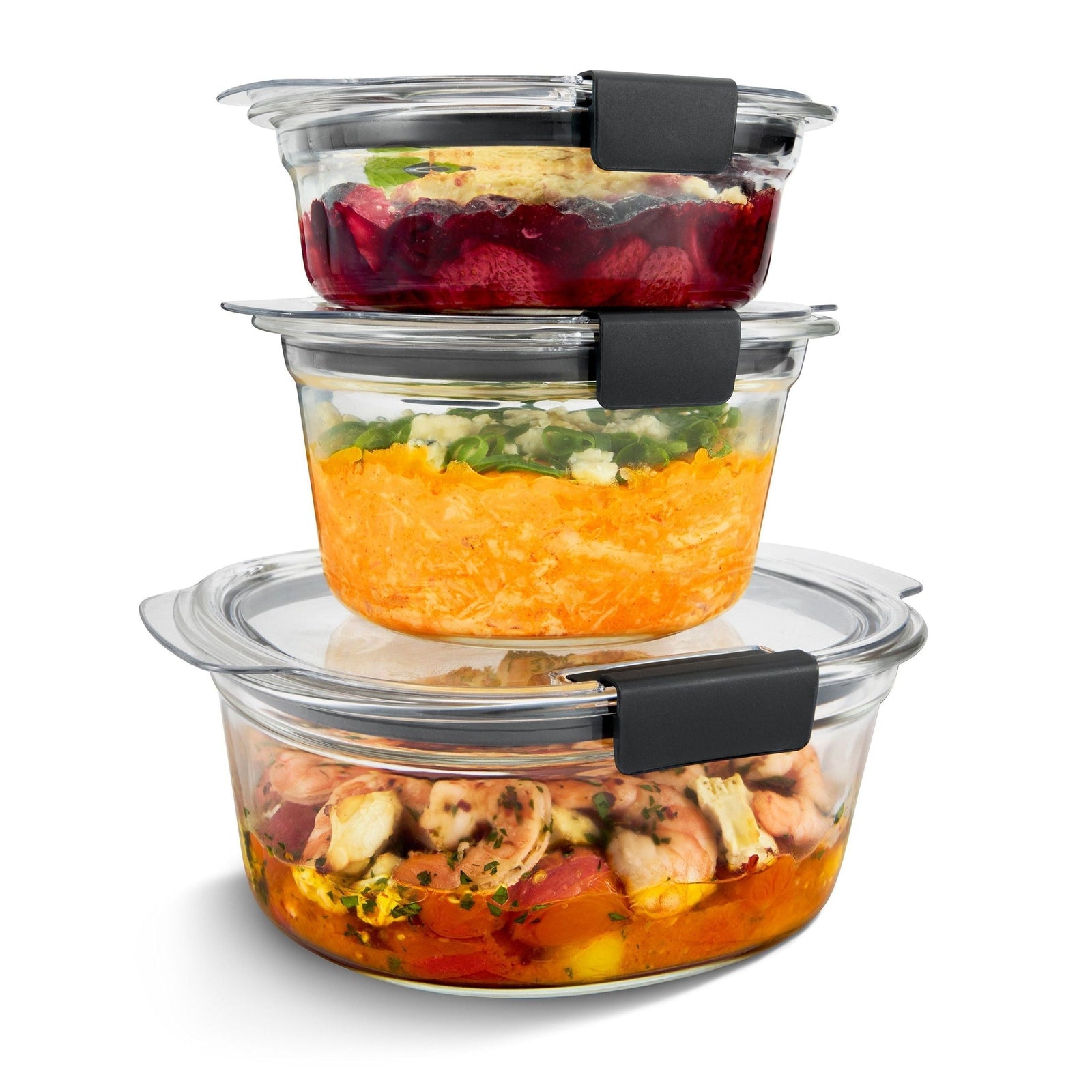Brilliance Stainshield Glass Round Food Storage Container Set, 6-pc F3I7 - product image 1