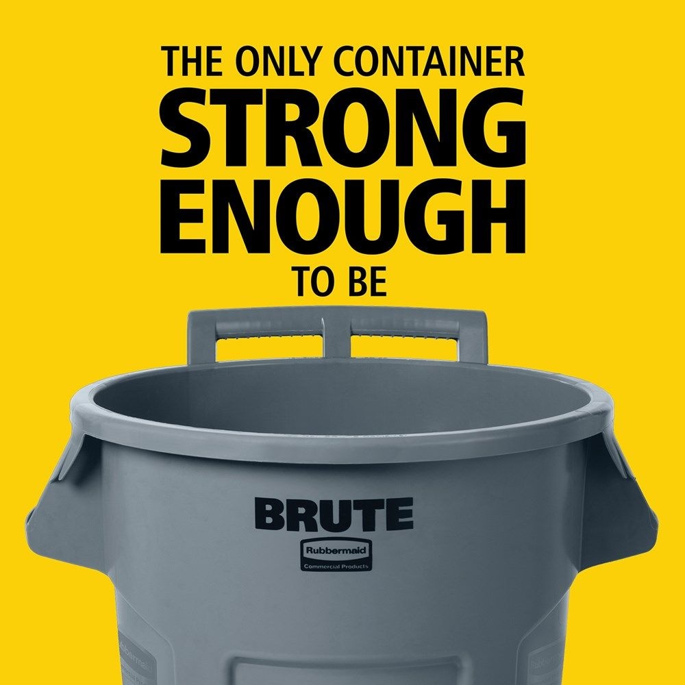 Commercial Wheeled Brute Circular Outdoor Garbage Can, Grey, 121-L R7V0 - product image 5