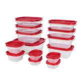 Easy Store Rectangular Plastic Food Storage Container Set, Microwave and Freezer Safe, 28-pc M2W8 - product image 1