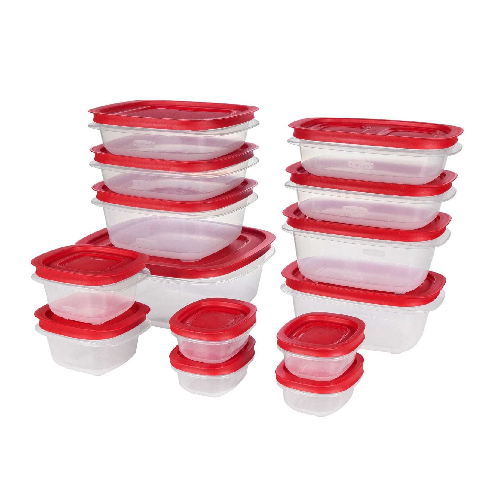Easy Store Rectangular Plastic Food Storage Container Set, Microwave and Freezer Safe, 28-pc F2R1 - product image 1
