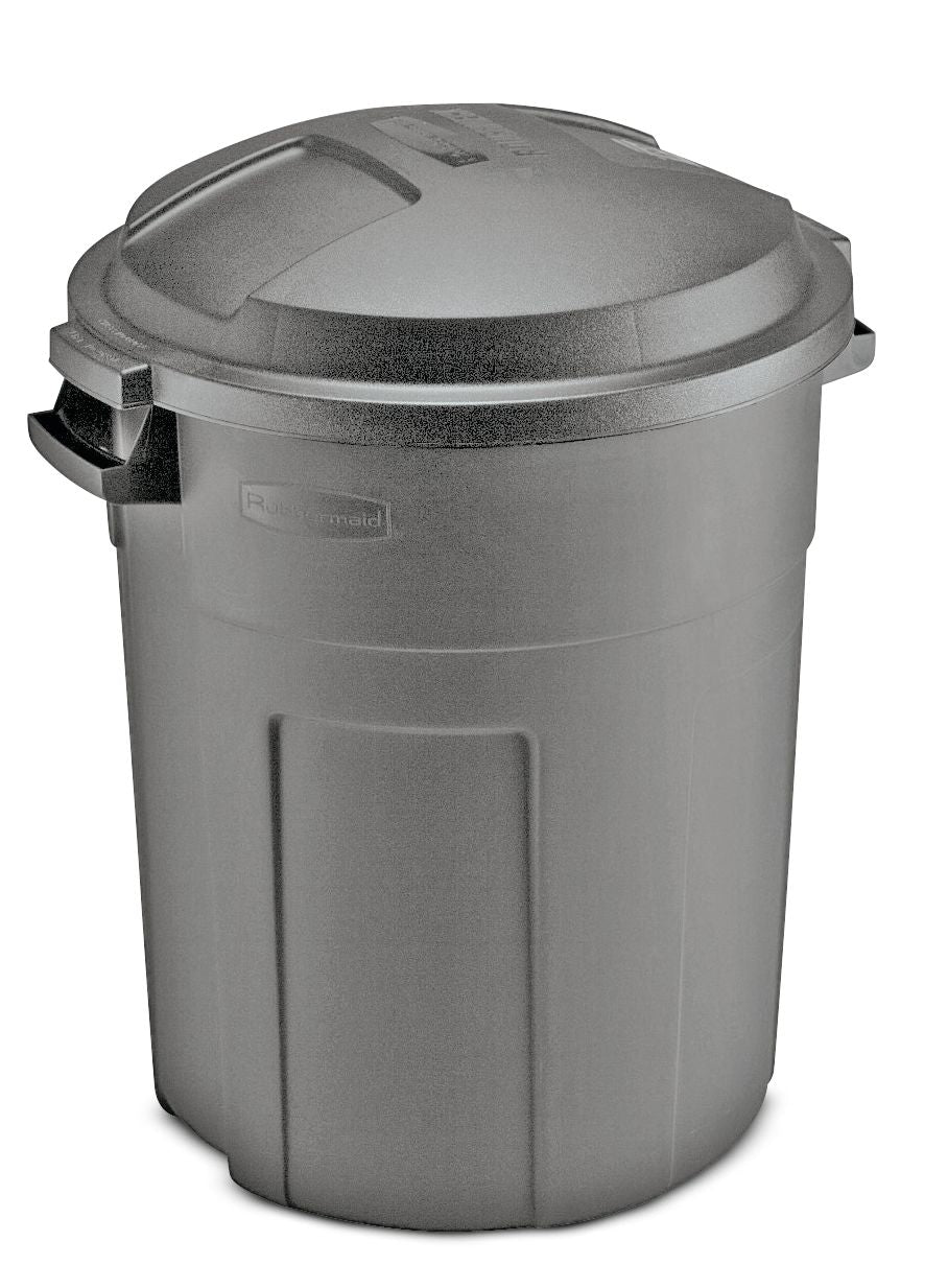 Heavy-Duty Plastic Circular Garbage Can, Black, 75.7-L C0V8 - product image 1