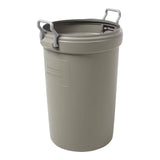 Plastic Circular Animal Stopper Garbage Can, Grey, 121-L W9Q0 - product image 1