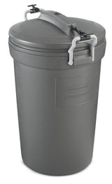 Plastic Circular Animal Stopper Garbage Can, Grey, 121-L W9Q0 - product image 2